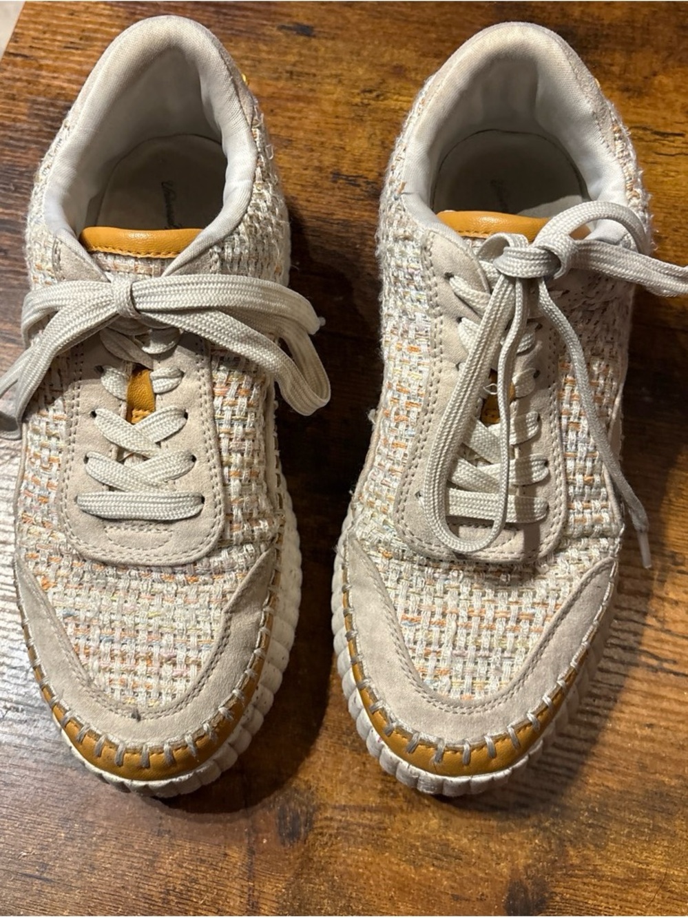 Universal Thread Beige Tweed Sneakers with Tan Accents